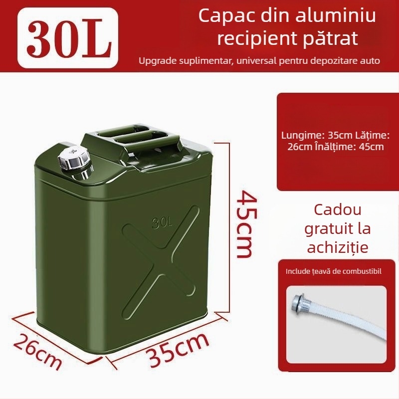 Tambur de combustibil din oțel gros – pentru benzină și motorină, recipient auto durabil