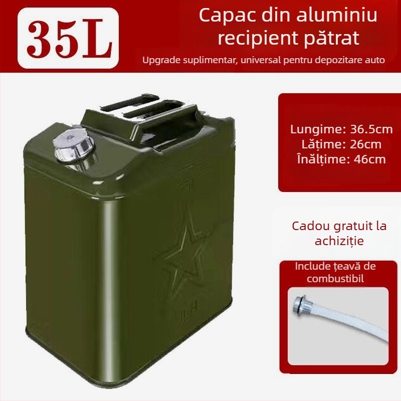 Tambur de combustibil din oțel gros – pentru benzină și motorină, recipient auto durabil