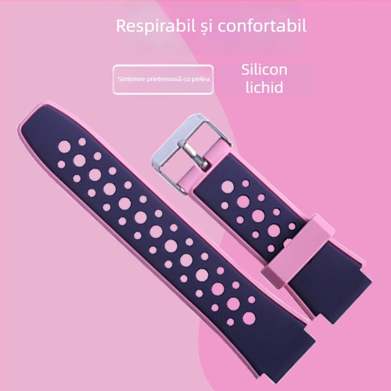 Brățară din silicon pentru Huawei Kids' Phone Watch 3 Pro/3S/4X/3, lățime de 18 mm, cataramă cu pin, stil simplu