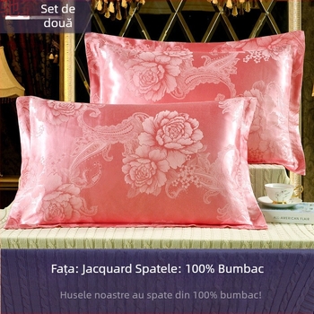 Set fețe de pernă din bumbac jacquard, 100% bumbac, vopsire prin fire, Nordic stil, țesătură 60s