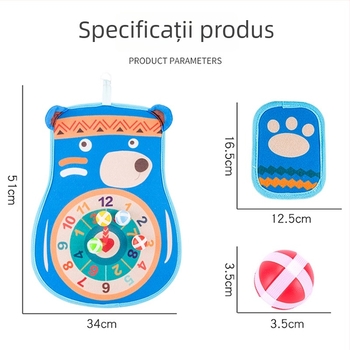 Joc de aruncat cu minge țintă lipicioasă și tablă cu ventuze — Qi Xiaonan; material: țesătură pufoasă; pentru copii 4–6 ani