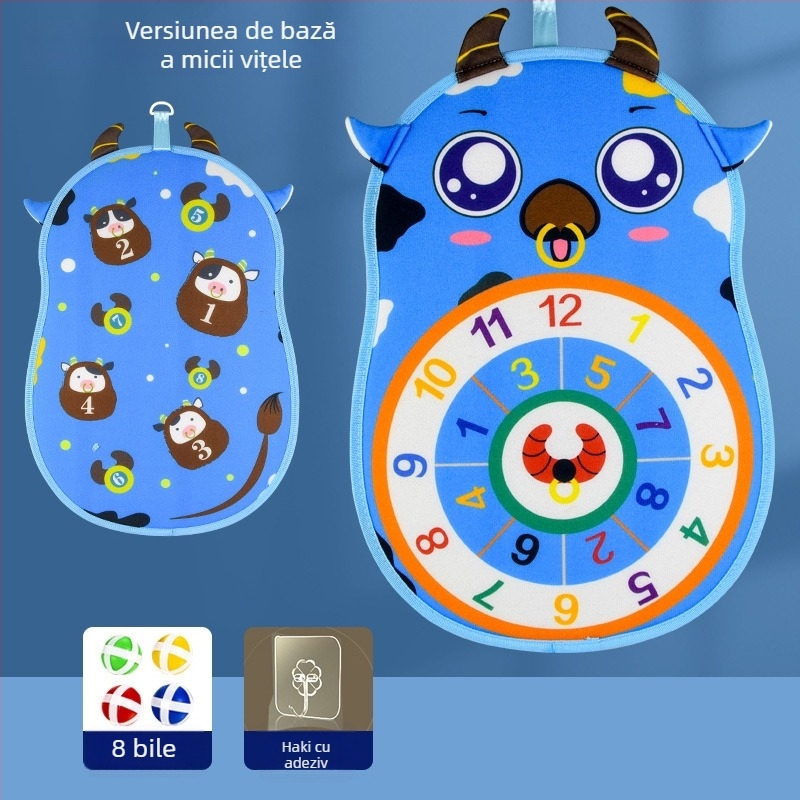 Joc de aruncat cu minge țintă lipicioasă și tablă cu ventuze — Qi Xiaonan; material: țesătură pufoasă; pentru copii 4–6 ani