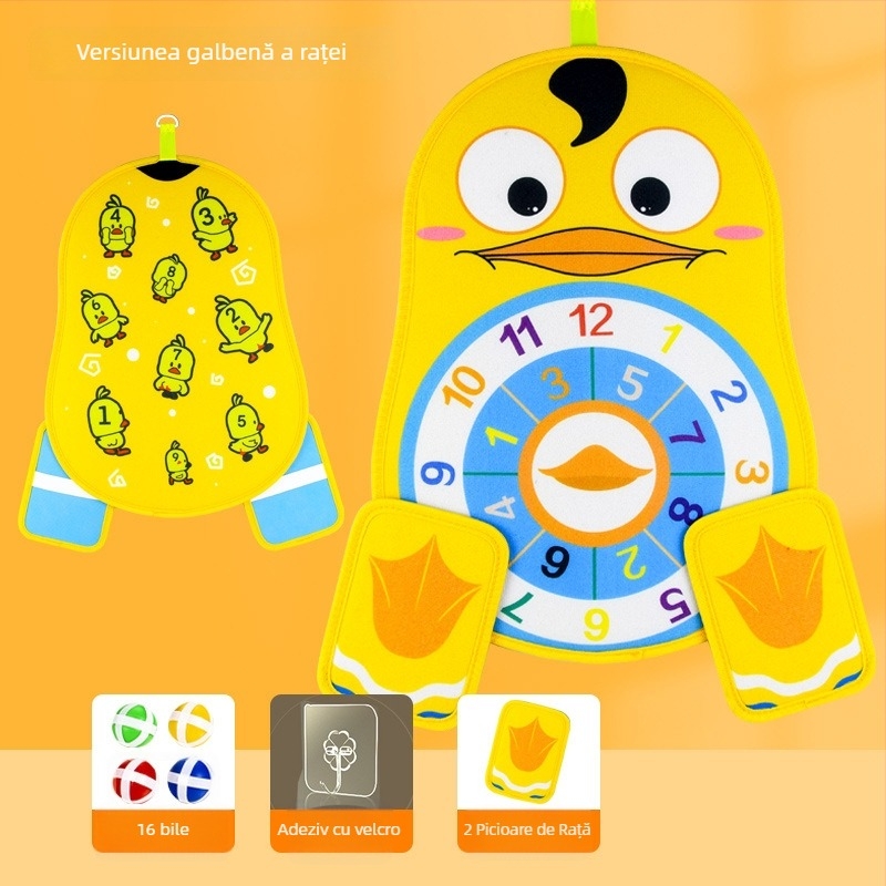 Joc de aruncat cu minge țintă lipicioasă și tablă cu ventuze — Qi Xiaonan; material: țesătură pufoasă; pentru copii 4–6 ani