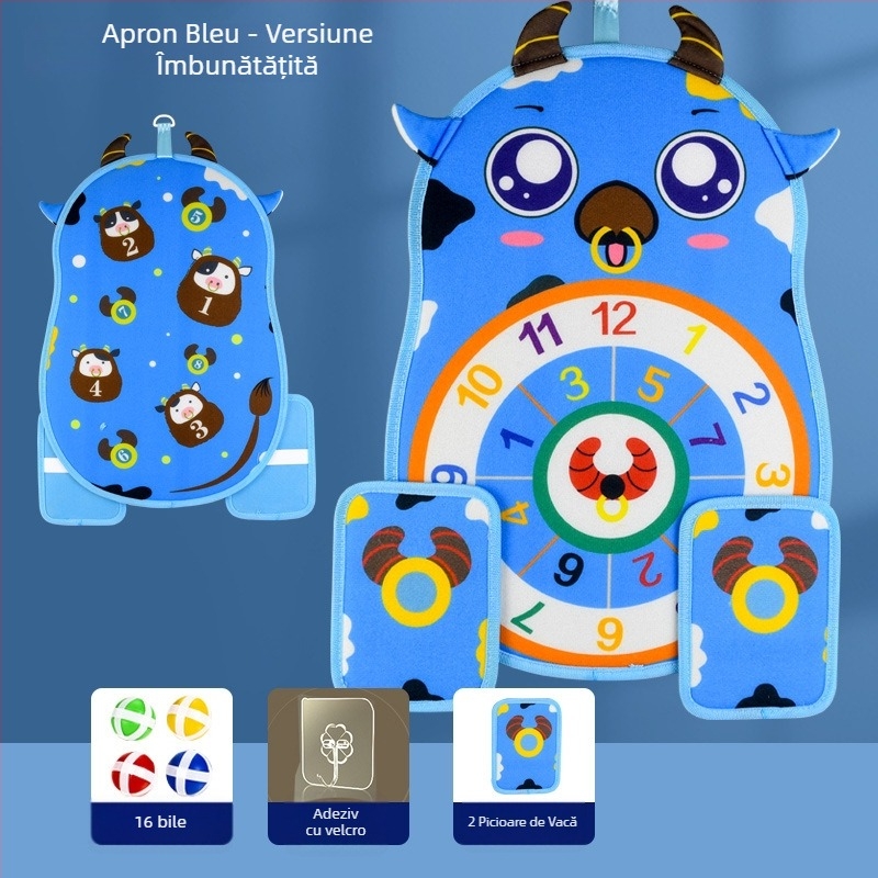 Joc de aruncat cu minge țintă lipicioasă și tablă cu ventuze — Qi Xiaonan; material: țesătură pufoasă; pentru copii 4–6 ani