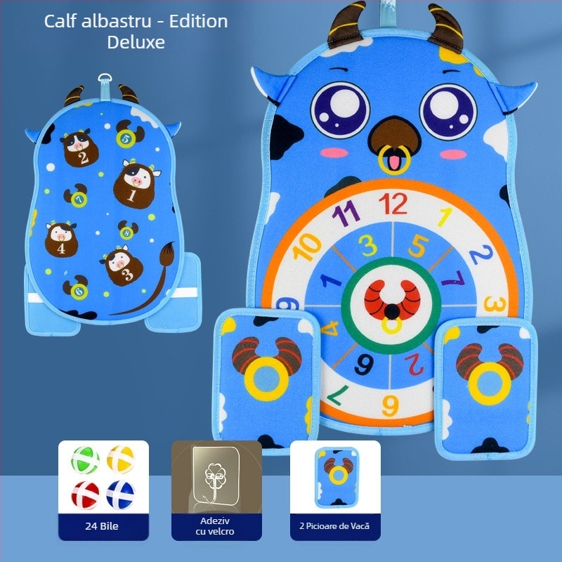 Joc de aruncat cu minge țintă lipicioasă și tablă cu ventuze — Qi Xiaonan; material: țesătură pufoasă; pentru copii 4–6 ani