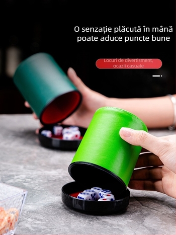 Set zaruri cu cupe din piele, colțuri rotunde, origine Zhejiang, 100 buc.