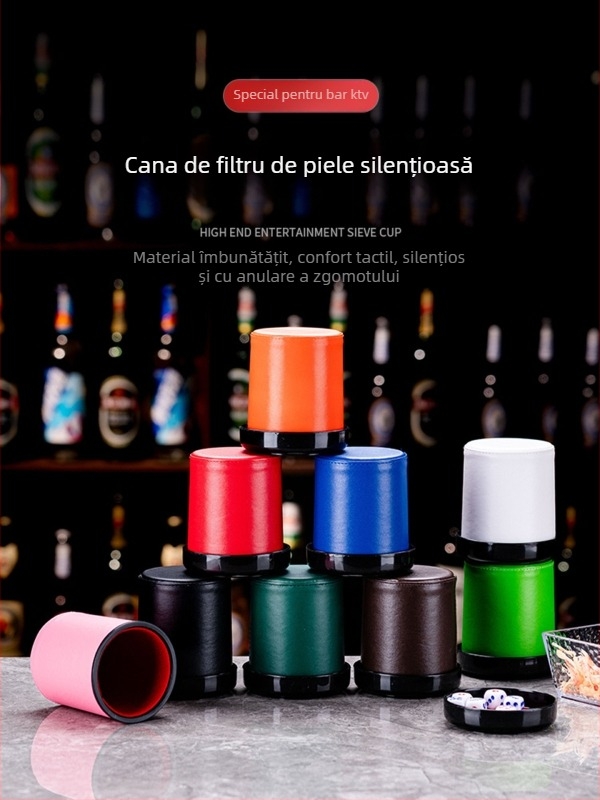 Set zaruri cu cupe din piele, colțuri rotunde, origine Zhejiang, 100 buc.