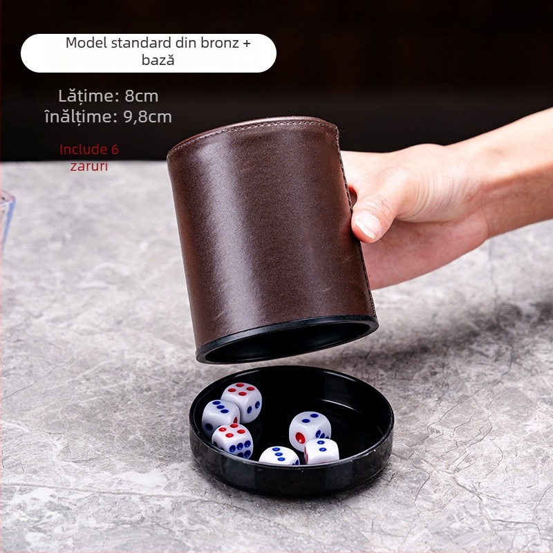 Set zaruri cu cupe din piele, colțuri rotunde, origine Zhejiang, 100 buc.