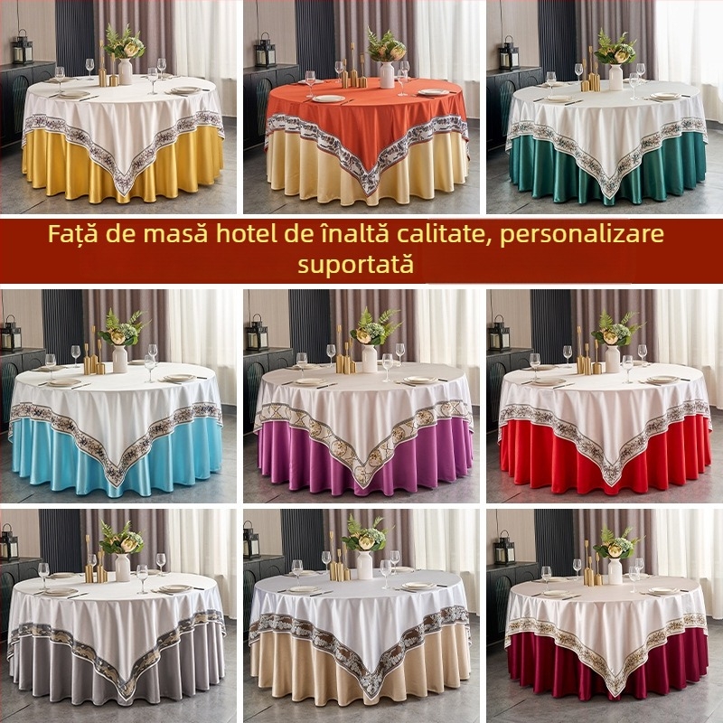 Clouds Față de masă – rotundă, poliester, model solid, stil modern minimalist, pentru hoteluri și banchete