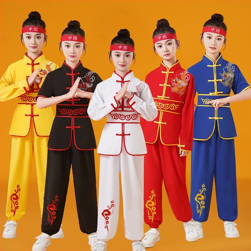 Costum de performanță Tai Chi pentru copii, unisex, țesătură 98% spandex și căptușeală 98% spandex