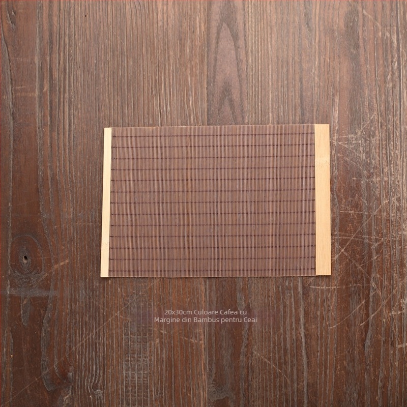 Covoraș de ceai din bambus cu margine cusută, izolație pentru ceai, personalizabil cu siglă, lansare în 2024