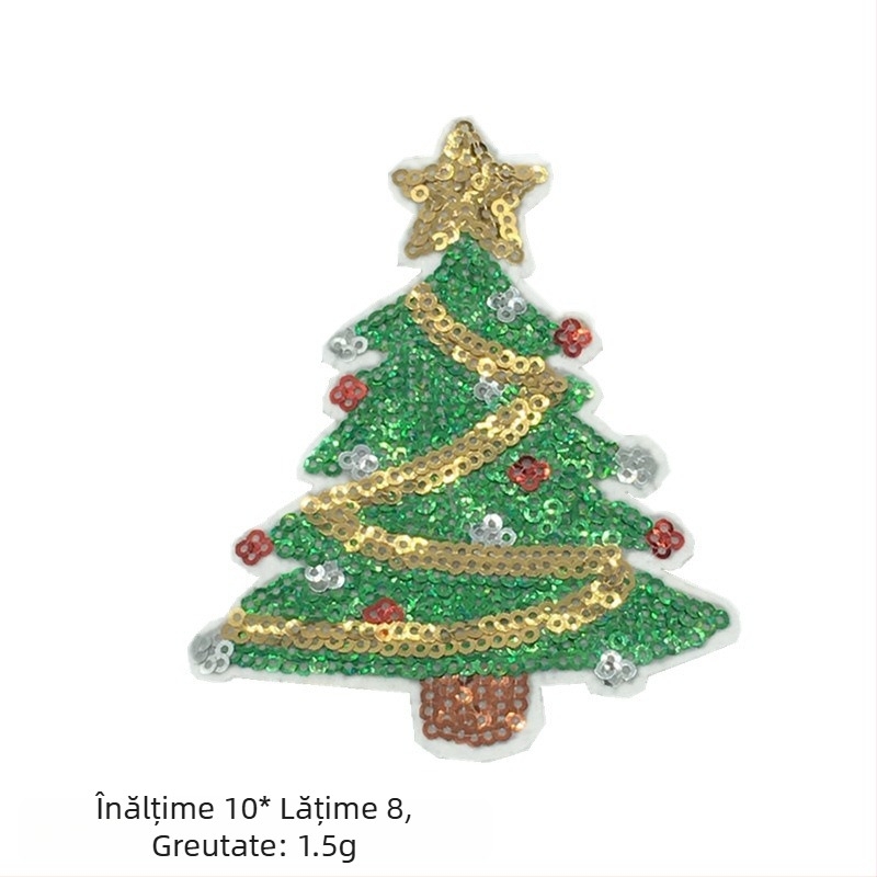 Aplicație Om de zăpadă – Broderie cu mărgele și paiete pentru decor DIY brad Crăciun (Material: Broderie cu mărgele; Domeniu de aplicație: Altele; Marcă: Altele)