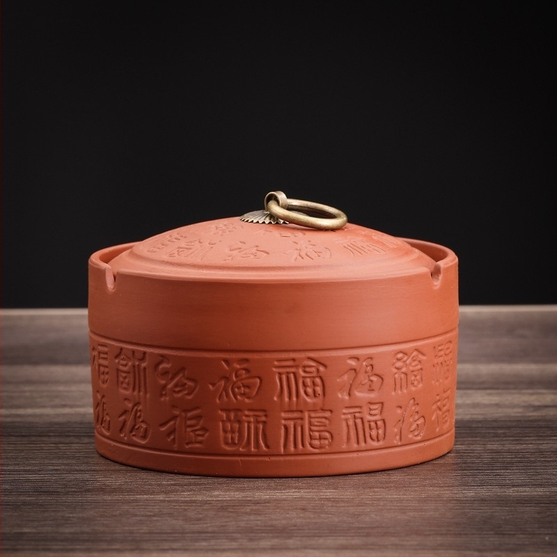 Cenușar ceramic cu capac — rezistent la vânt, decorativ, imprimare logo, posibilitate de personalizare