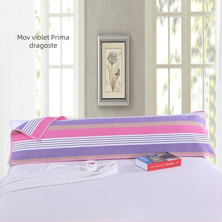 Husă de pernă pentru doi, din pânză de bumbac tradițională grosieră, stil lung, țesătură densă.