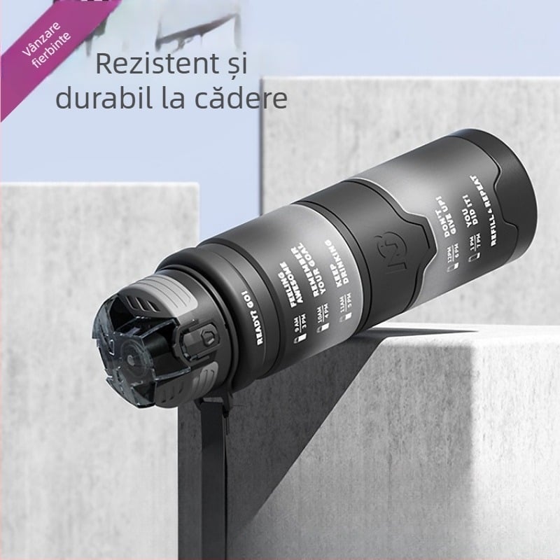 Sticlă de apă sport din Tritan, stil universal, Step firmly, pentru fitness și activități în aer liber