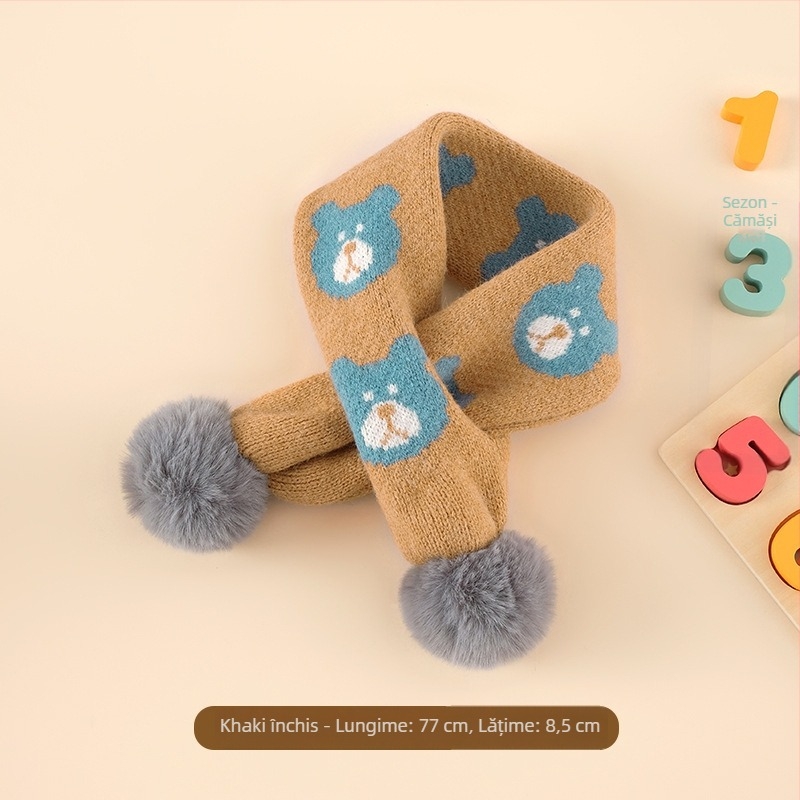 Fular din cașmir cu model iepuraș, tricotat prin warp knitting, lățime 8,5 cm, unisex, lungime medie