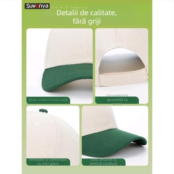 Șapcă din bumbac, tip pană, cu cozoroc mare, cu logo brodat personalizat pentru personalul magazinului de ceai cu lapte