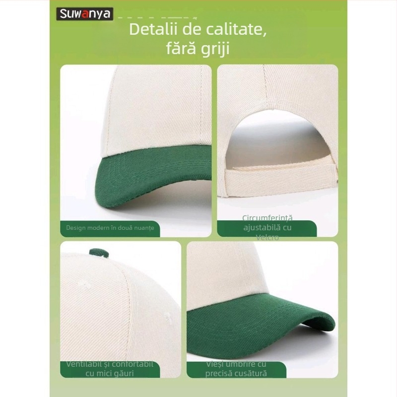 Șapcă din bumbac, tip pană, cu cozoroc mare, cu logo brodat personalizat pentru personalul magazinului de ceai cu lapte