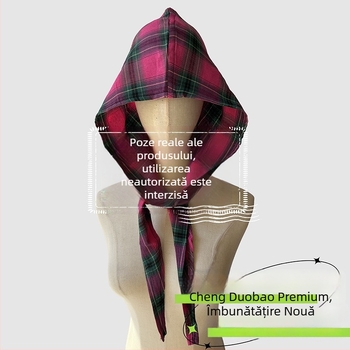 Accesorii pentru cap: eșarfă cu glugă, stil retro japonez, unisex, bumbac