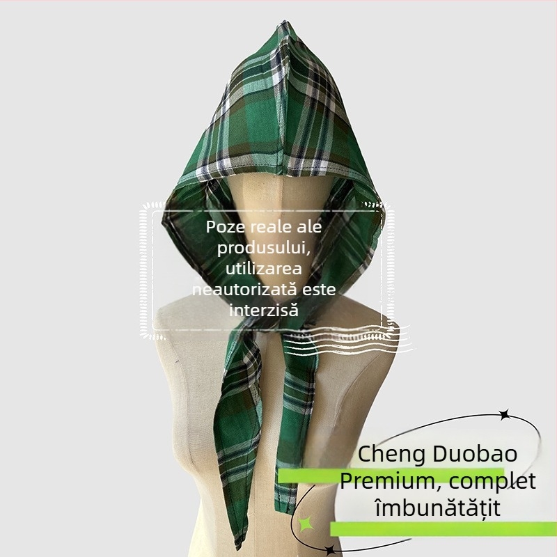 Accesorii pentru cap: eșarfă cu glugă, stil retro japonez, unisex, bumbac