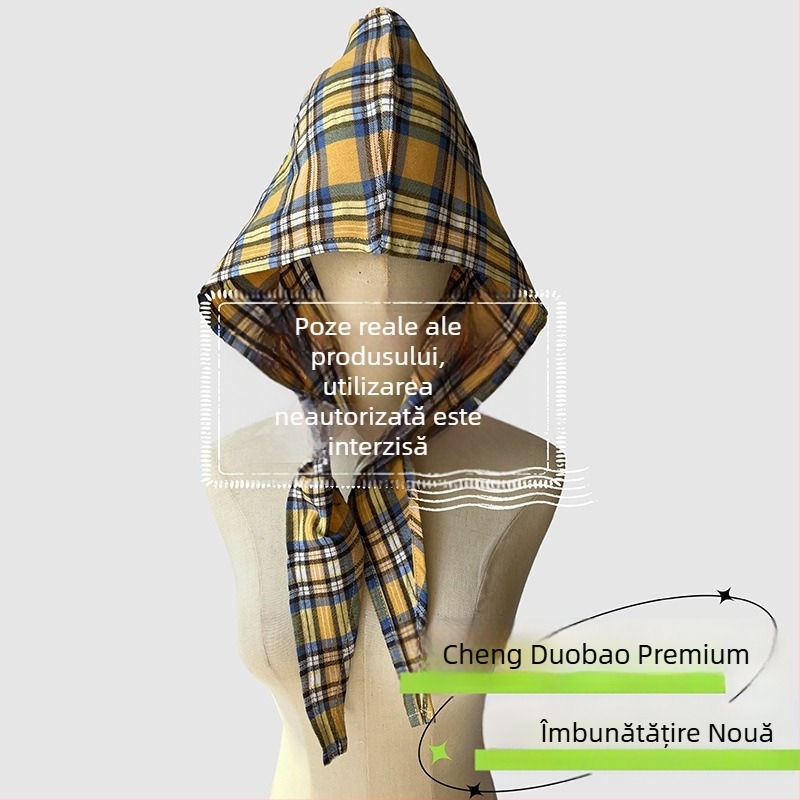 Accesorii pentru cap: eșarfă cu glugă, stil retro japonez, unisex, bumbac