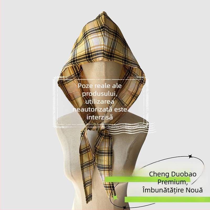 Accesorii pentru cap: eșarfă cu glugă, stil retro japonez, unisex, bumbac