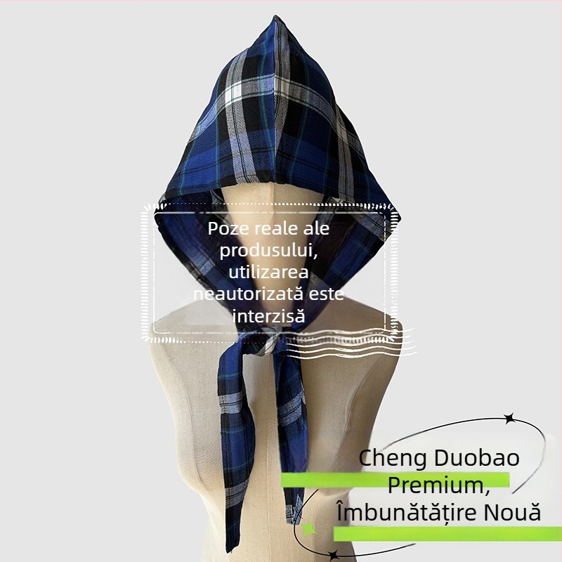 Accesorii pentru cap: eșarfă cu glugă, stil retro japonez, unisex, bumbac