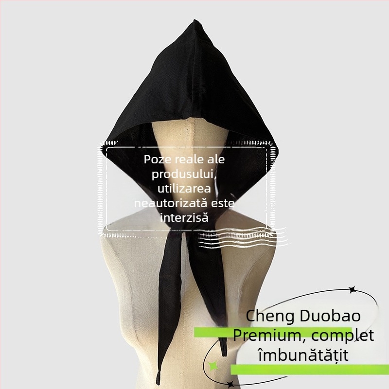 Accesorii pentru cap: eșarfă cu glugă, stil retro japonez, unisex, bumbac