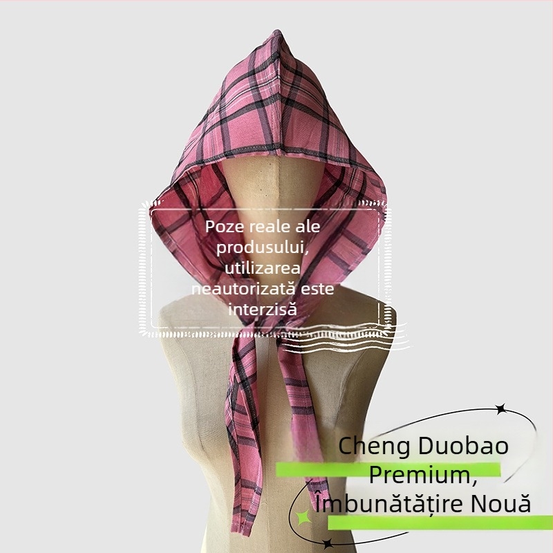 Accesorii pentru cap: eșarfă cu glugă, stil retro japonez, unisex, bumbac