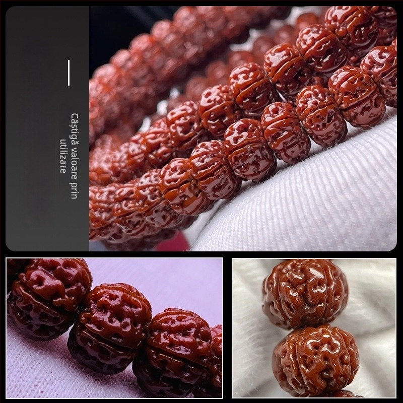 Brățară din semințe Bodhi - lucrată manual, unisex, 18 buc., origine Birmania, vara 2024