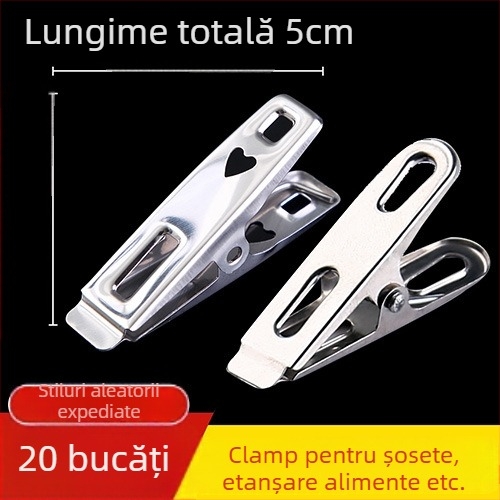 Clip de uscare din oțel inoxidabil 201, modelul 658, pentru șosete, cămăși, costume, cravate și haine; nepliabil; ambalaje variate