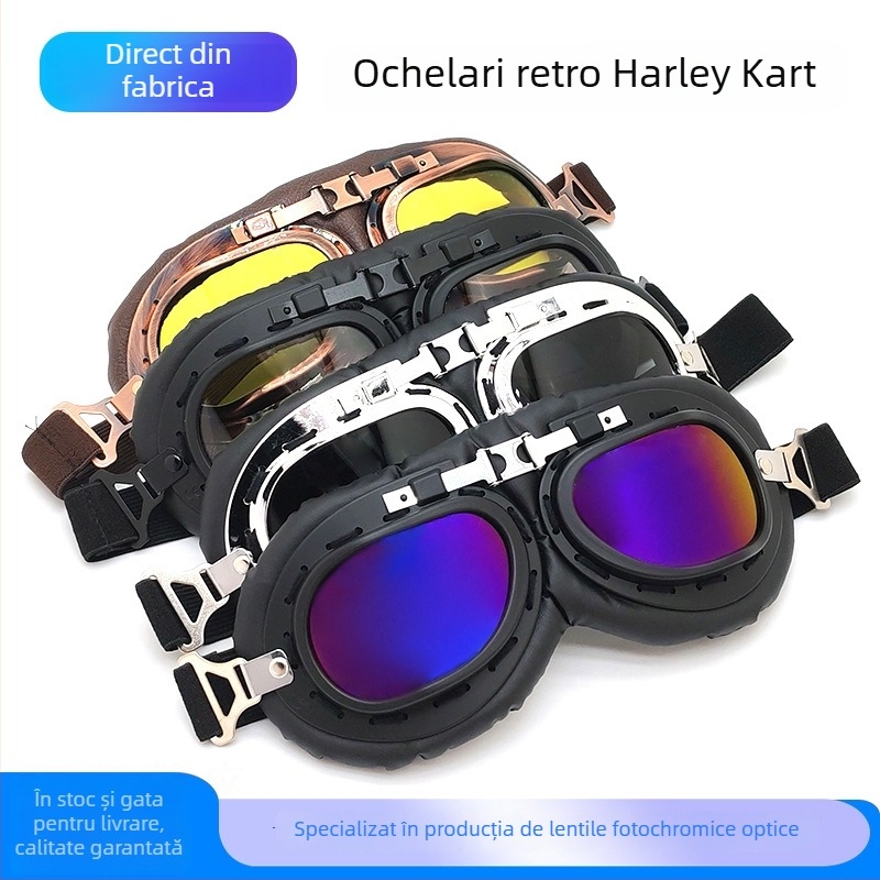 Ochelari moto cu ramă integrală, protecție împotriva vântului, colțuri rotunjite, unisex, model Ha 8189