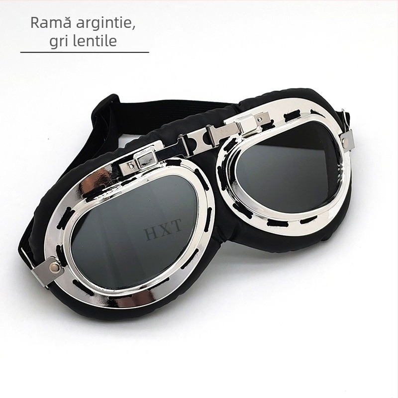 Ochelari moto cu ramă integrală, protecție împotriva vântului, colțuri rotunjite, unisex, model Ha 8189