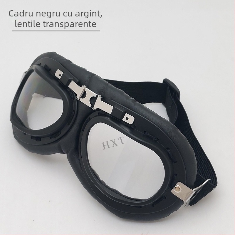 Ochelari moto cu ramă integrală, protecție împotriva vântului, colțuri rotunjite, unisex, model Ha 8189