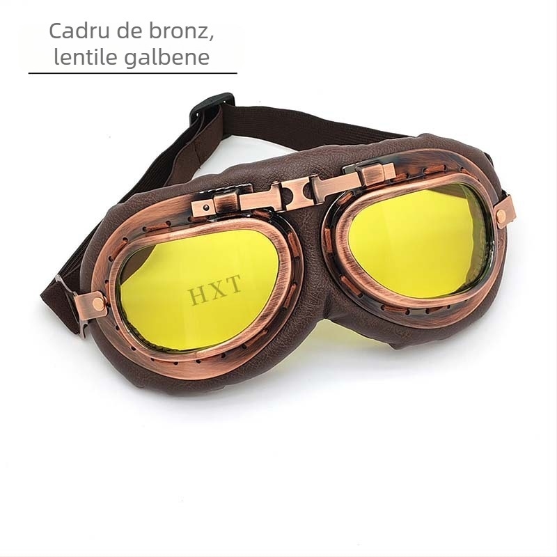 Ochelari moto cu ramă integrală, protecție împotriva vântului, colțuri rotunjite, unisex, model Ha 8189