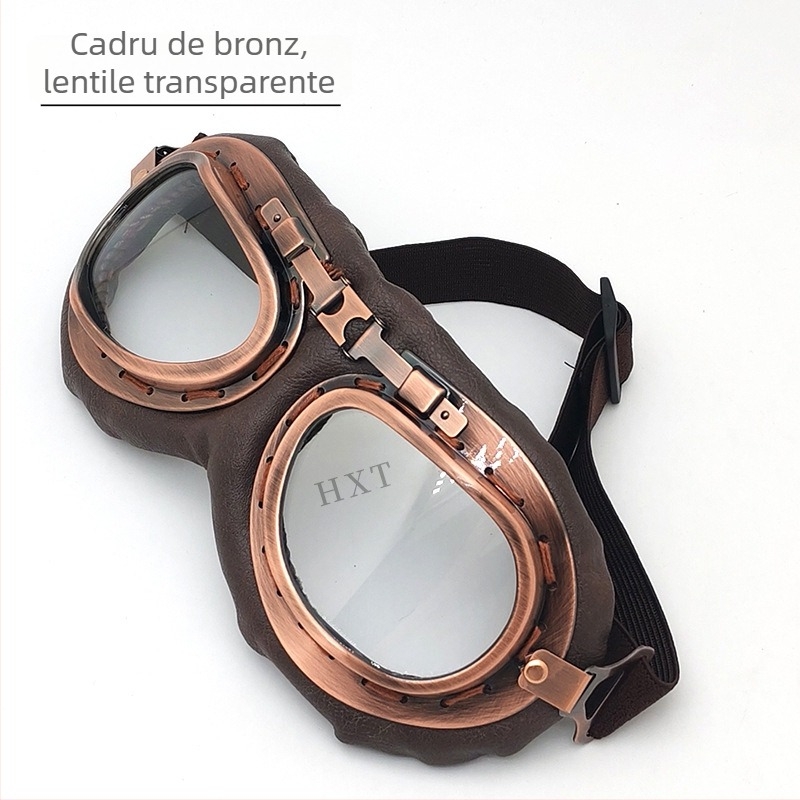 Ochelari moto cu ramă integrală, protecție împotriva vântului, colțuri rotunjite, unisex, model Ha 8189