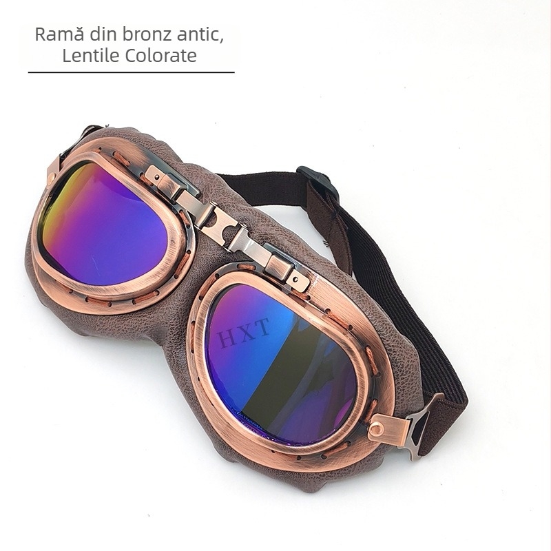 Ochelari moto cu ramă integrală, protecție împotriva vântului, colțuri rotunjite, unisex, model Ha 8189