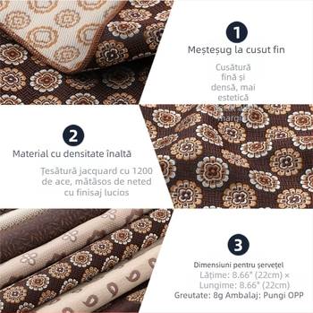 Șervețel de buzunar cu model jacquard în dungi, din fir poliester, stil lejer.