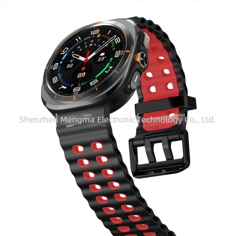 Curea din silicon cu două nuanțe Ocean pentru Samsung Galaxy Watch7 Ultra, curea sport cu cataramă dublă