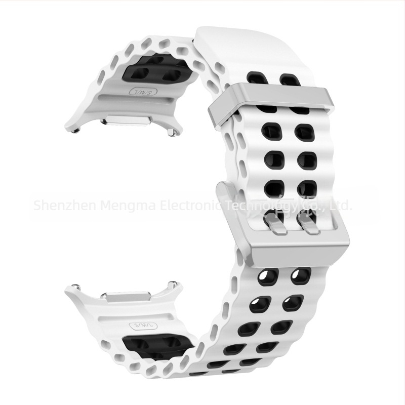 Curea din silicon cu două nuanțe Ocean pentru Samsung Galaxy Watch7 Ultra, curea sport cu cataramă dublă