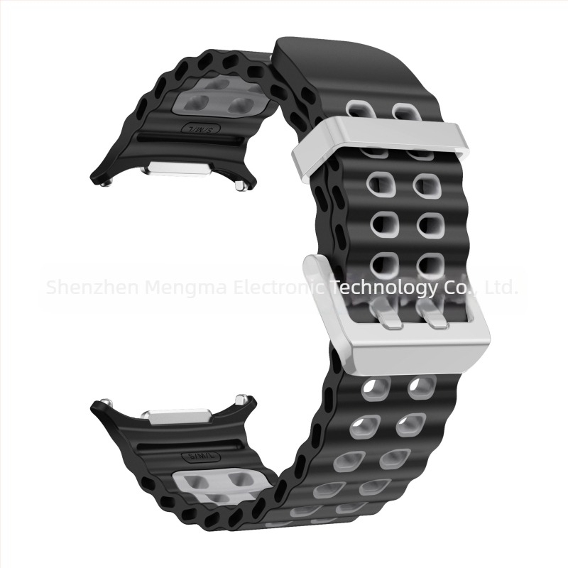 Curea din silicon cu două nuanțe Ocean pentru Samsung Galaxy Watch7 Ultra, curea sport cu cataramă dublă
