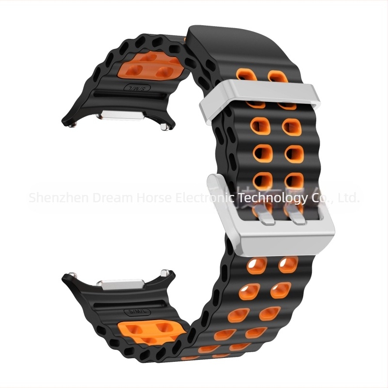 Curea din silicon cu două nuanțe Ocean pentru Samsung Galaxy Watch7 Ultra, curea sport cu cataramă dublă
