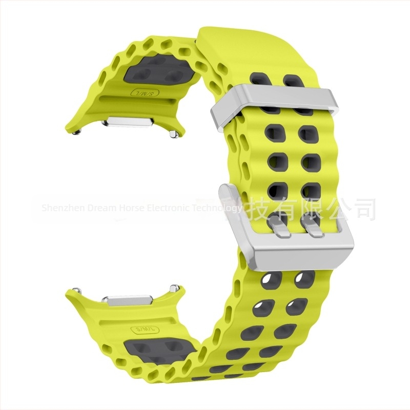 Curea din silicon cu două nuanțe Ocean pentru Samsung Galaxy Watch7 Ultra, curea sport cu cataramă dublă