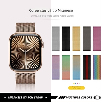 Brățară Milanese din oțel inoxidabil cu cataramă magnetică pentru Apple Watch (18-22 mm)