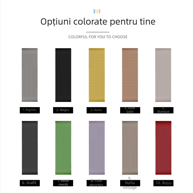 Brățară Milanese din oțel inoxidabil cu cataramă magnetică pentru Apple Watch (18-22 mm)