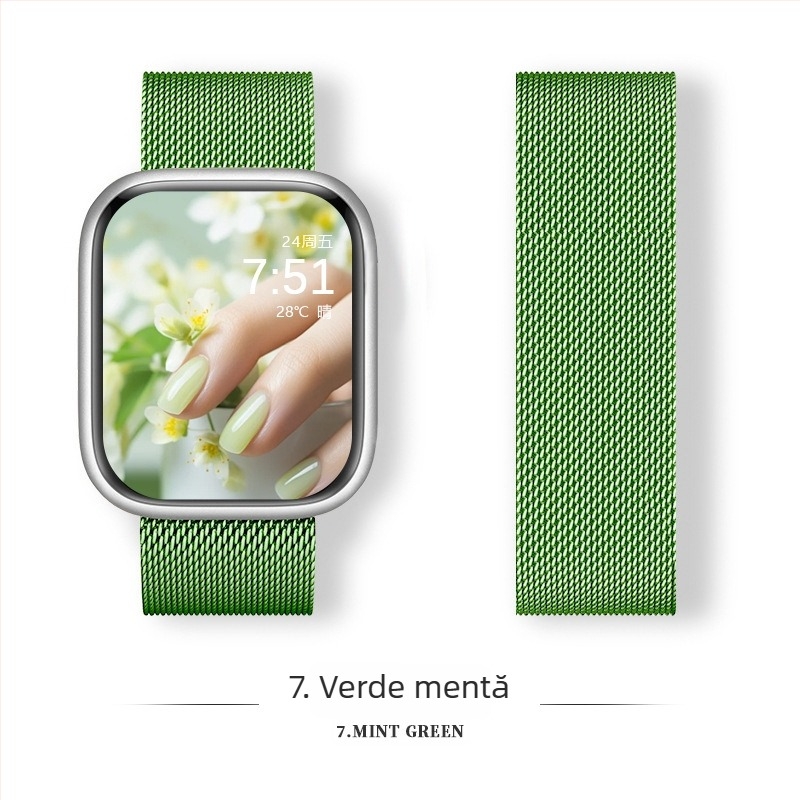 Brățară Milanese din oțel inoxidabil cu cataramă magnetică pentru Apple Watch (18-22 mm)