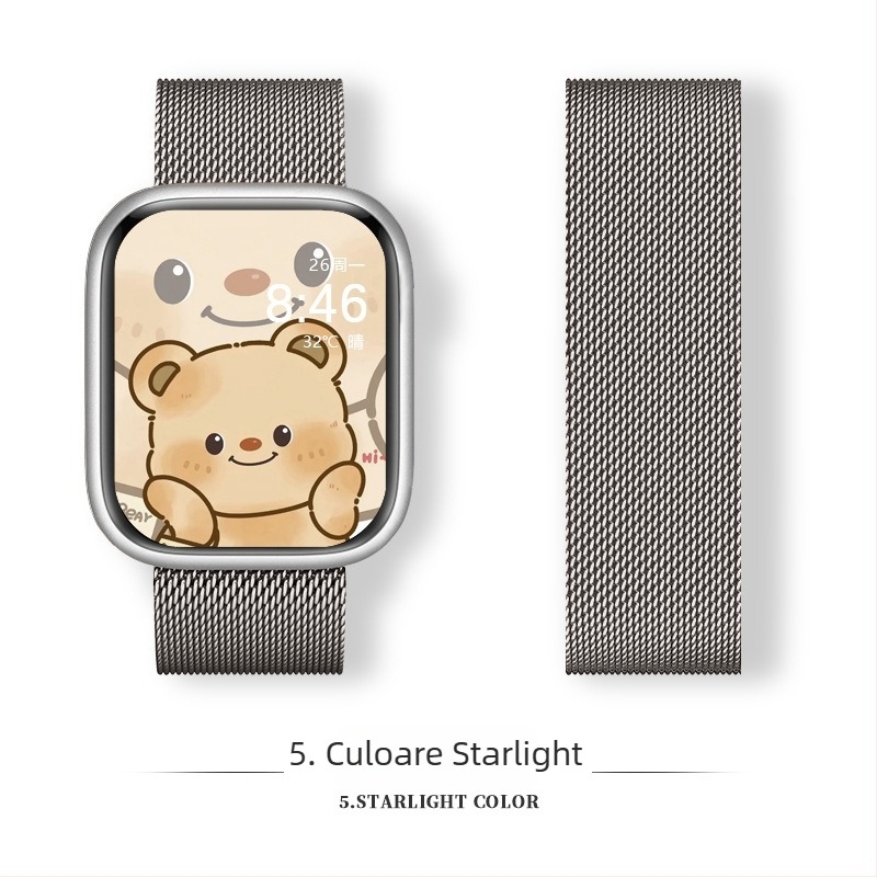 Brățară Milanese din oțel inoxidabil cu cataramă magnetică pentru Apple Watch (18-22 mm)