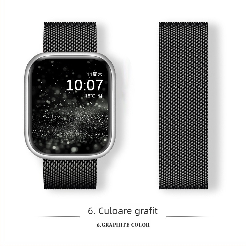 Brățară Milanese din oțel inoxidabil cu cataramă magnetică pentru Apple Watch (18-22 mm)