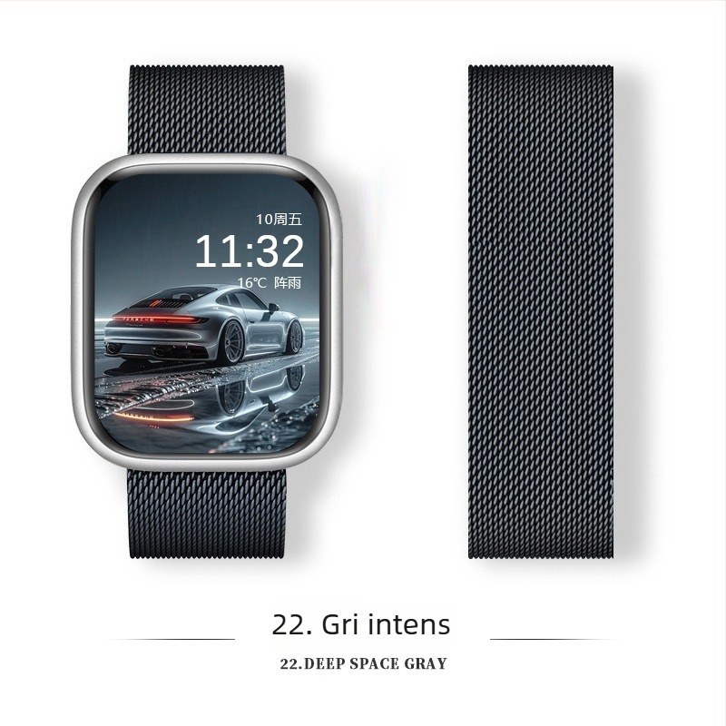 Brățară Milanese din oțel inoxidabil cu cataramă magnetică pentru Apple Watch (18-22 mm)