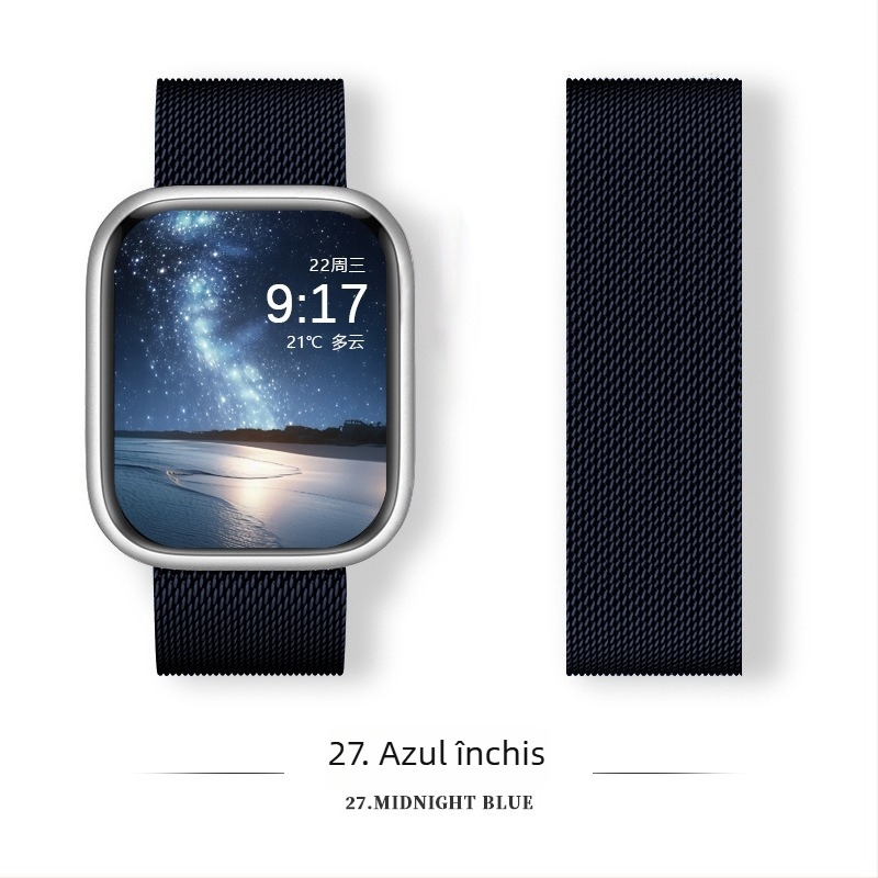 Brățară Milanese din oțel inoxidabil cu cataramă magnetică pentru Apple Watch (18-22 mm)